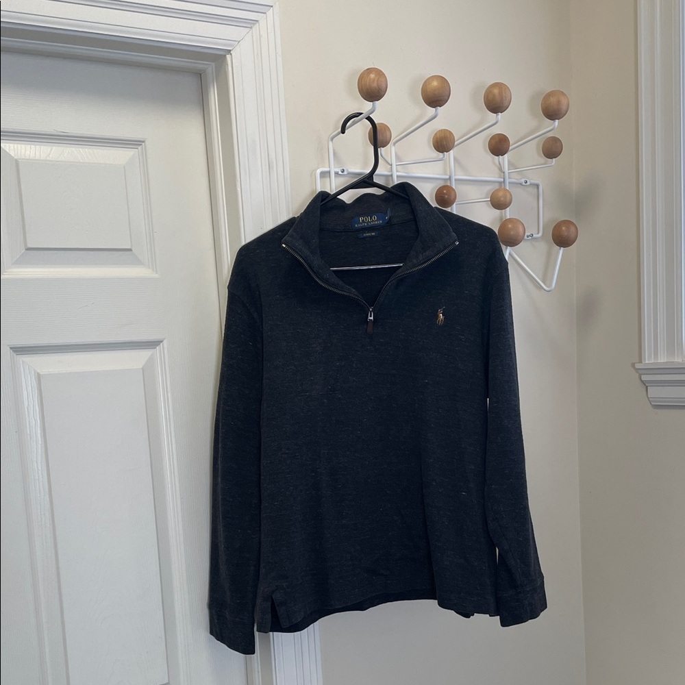 Ralph Lauren - Classic Pullover Quarter Sleeve Sweatshirt - Dark Grey - M
